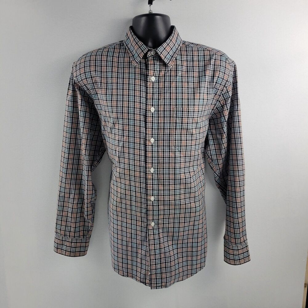 Pendleton Bridgeport long sleeve button down shirt mens plaid‎ blue L 3105